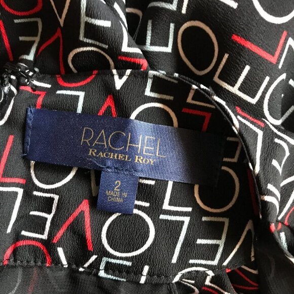 RACHEL ROY Cut-out LOVE Printed Midi Dress NEW Size 2 - Picture 9 of 11